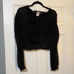 Madrag Black Sheer Women's Top